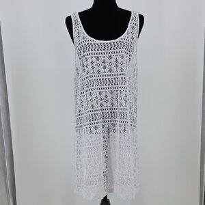 Elegant White Lace Swim Cover-Up